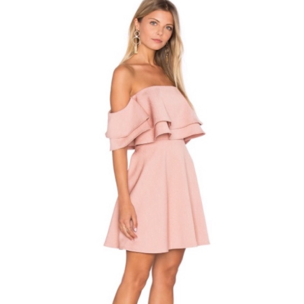 Keepsake Two Fold Dress Dusty Pink Size S